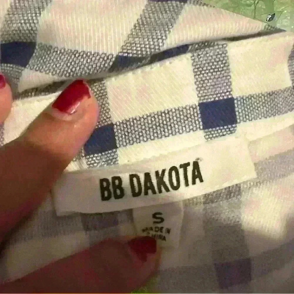 BB Dakota Baby Blue Checkered Jumper Dress - Picture 9 of 9